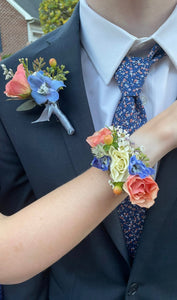 Matching Floral Cuff and Boutonniere