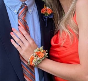 Matching Floral Cuff and Boutonniere