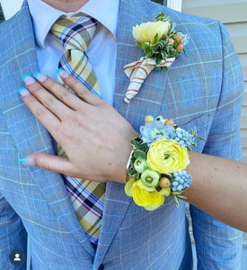 Matching Floral Cuff and Boutonniere