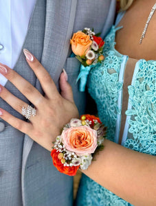 Matching Floral Cuff and Boutonniere