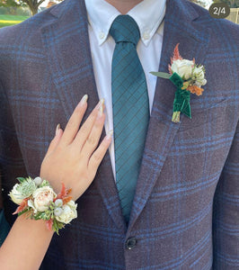 Matching Floral Cuff and Boutonniere