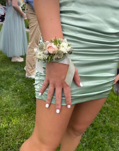 Matching Ribbon Corsage and Boutonniere