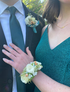 Matching Floral Cuff and Boutonniere