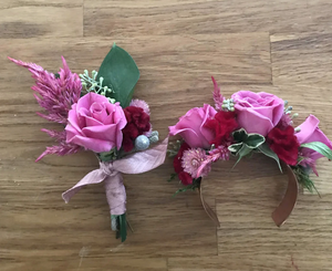 Matching Floral Cuff and Boutonniere