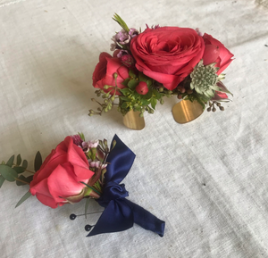 Matching Floral Cuff and Boutonniere