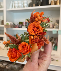 Matching Floral Cuff and Boutonniere