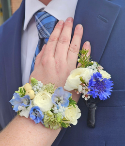 Matching Floral Cuff and Boutonniere