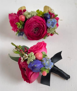 Matching Floral Cuff and Boutonniere