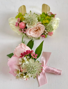 Matching Floral Cuff and Boutonniere