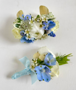 Matching Floral Cuff and Boutonniere