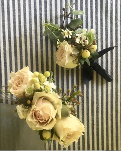 Matching Floral Cuff and Boutonniere