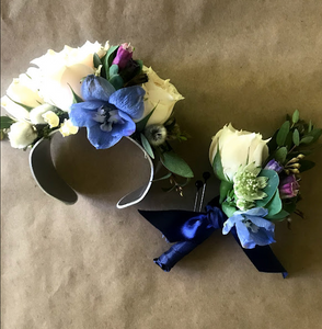 Matching Floral Cuff and Boutonniere