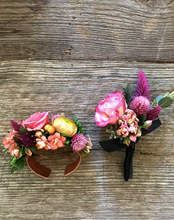 Load image into Gallery viewer, Matching Floral Cuff and Boutonniere